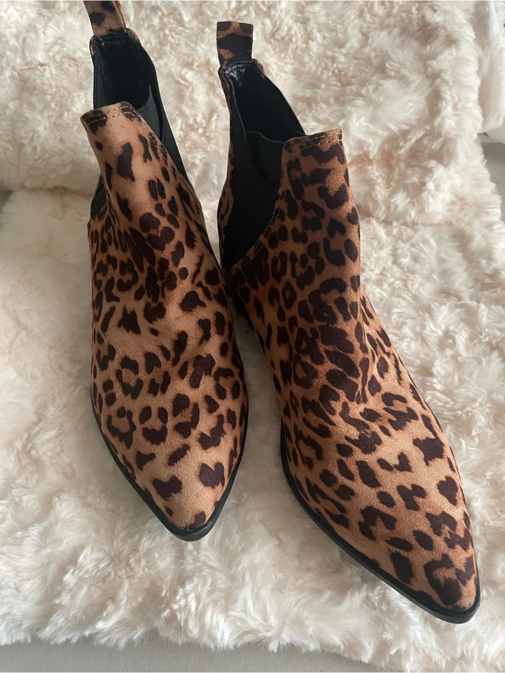 MYLU Leopard Print Booties Faux Suede in SZ 7.5 NWOB
